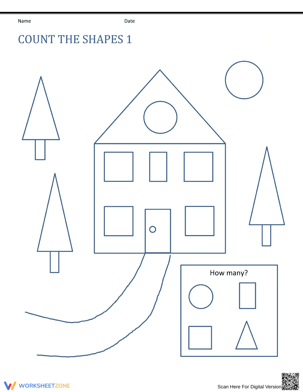 Count the Shapes Activity Worksheet - Page 1