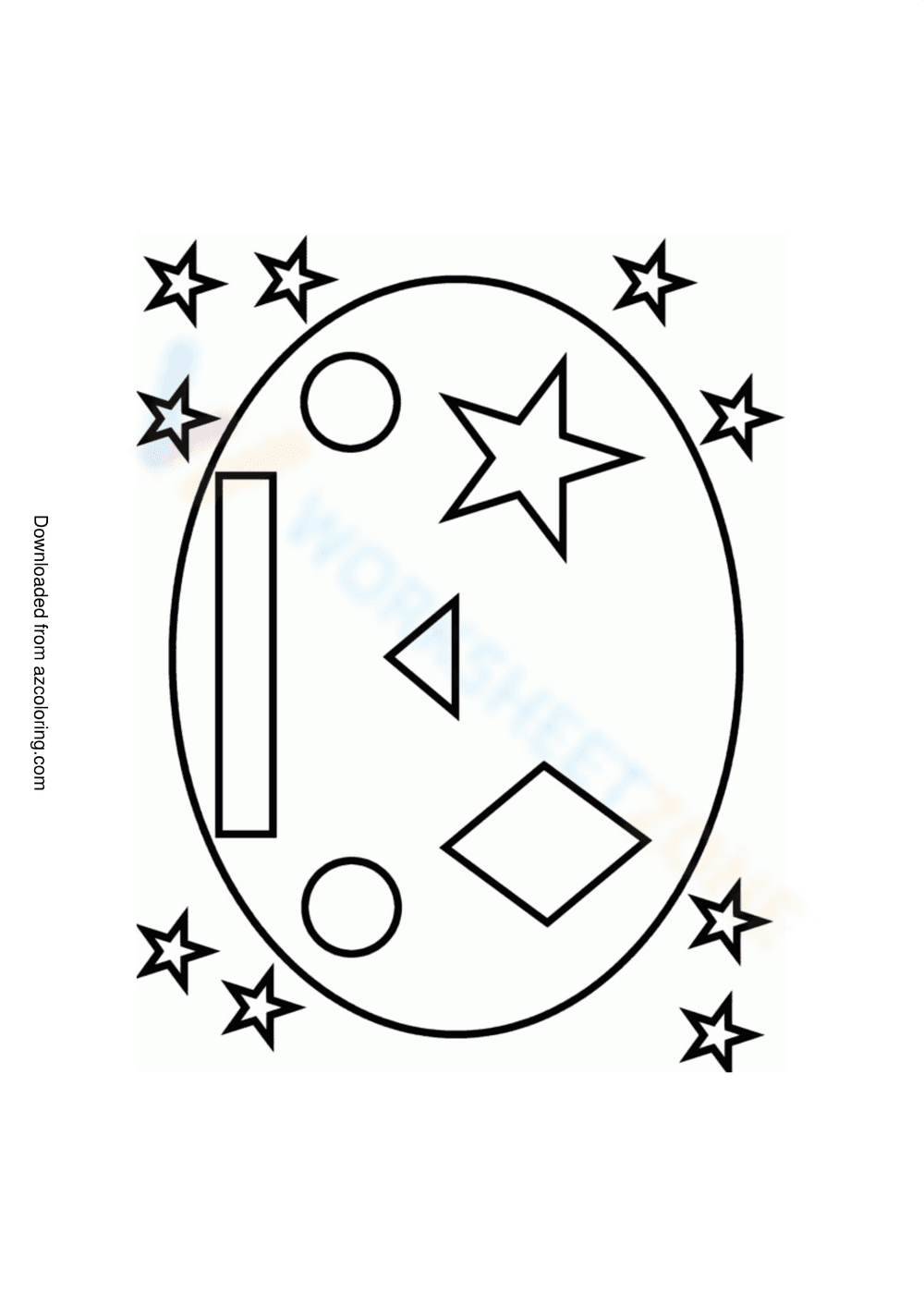 Color by Shapes Worksheet 5 - Page 1