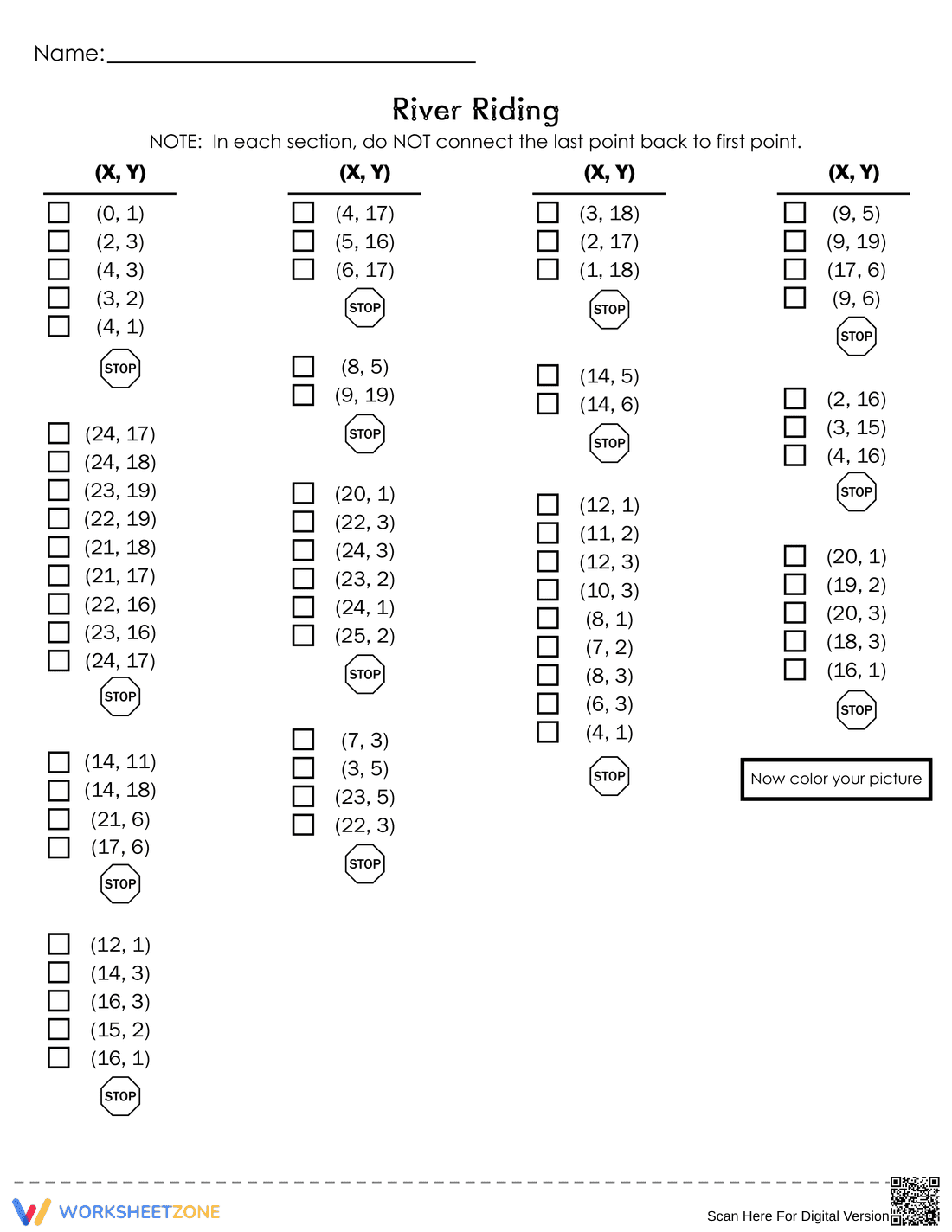 Sailboat Easy Graphing Practice - Page 1