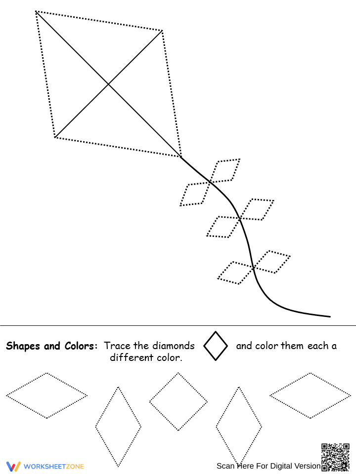 Trace and Color Diamond Shape - Page 1