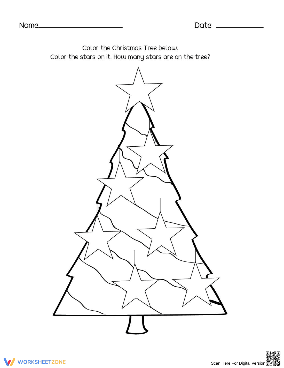 Color the Star Creative Worksheet - Page 1