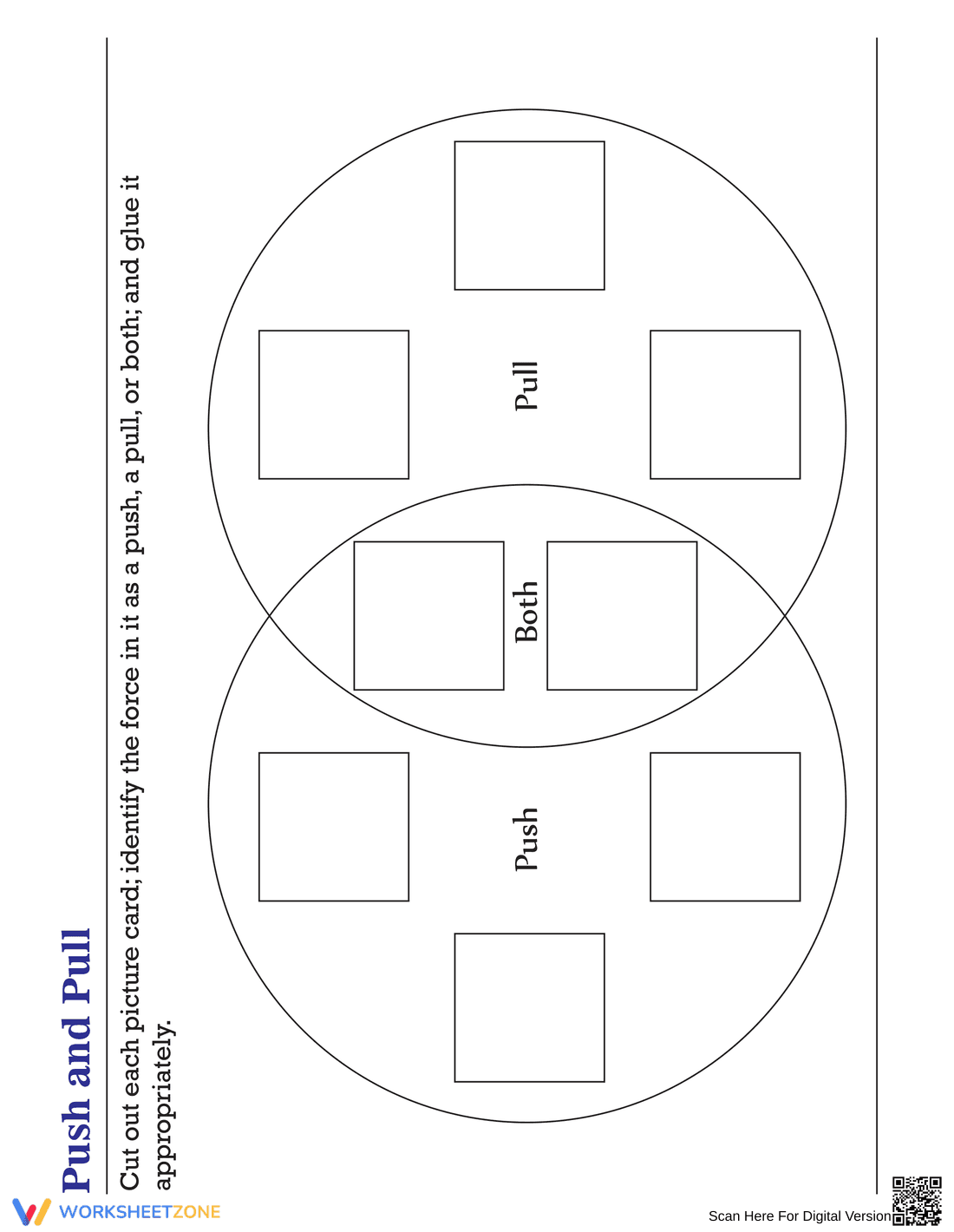 Push and Pull Venn Diagram Worksheet - Page 1