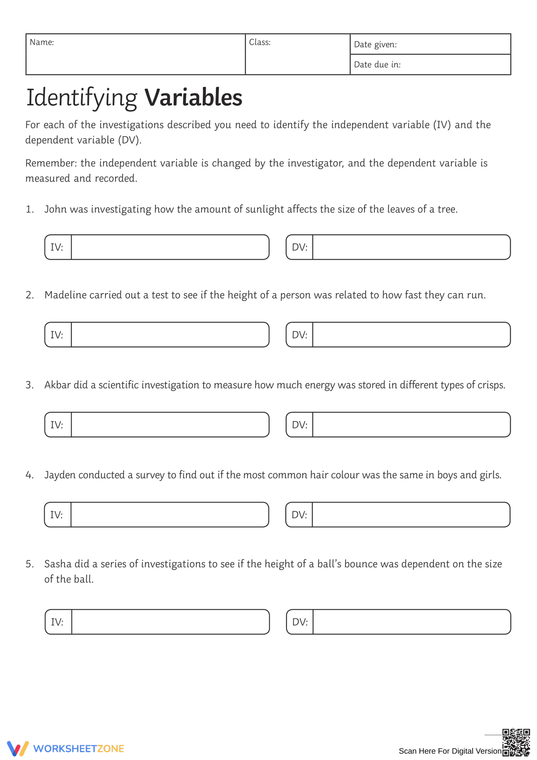 Identifying Independent and Dependent Variables - Page 1