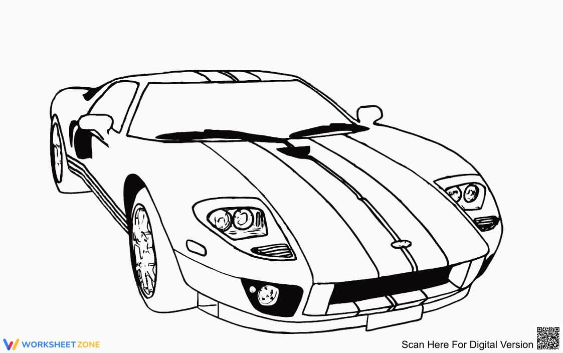 Lamborghini Coloring Page — Printable Vehicle Worksheet - Page 1