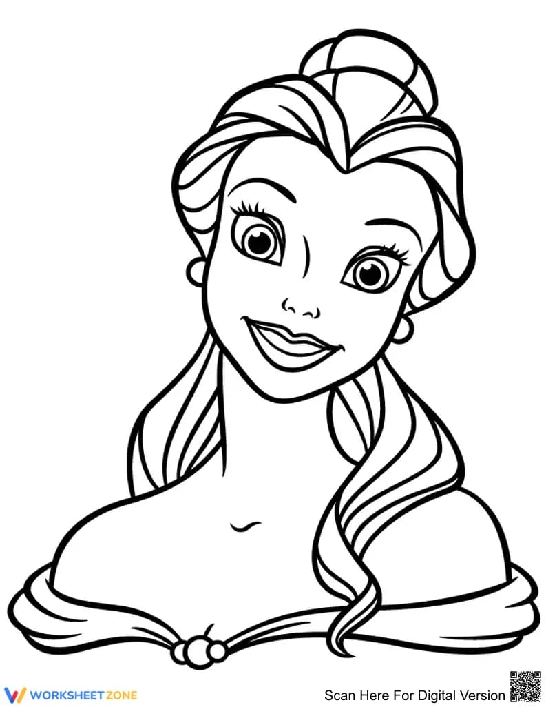 Portrait of Belle Coloring Page | Essential Printable - Page 1