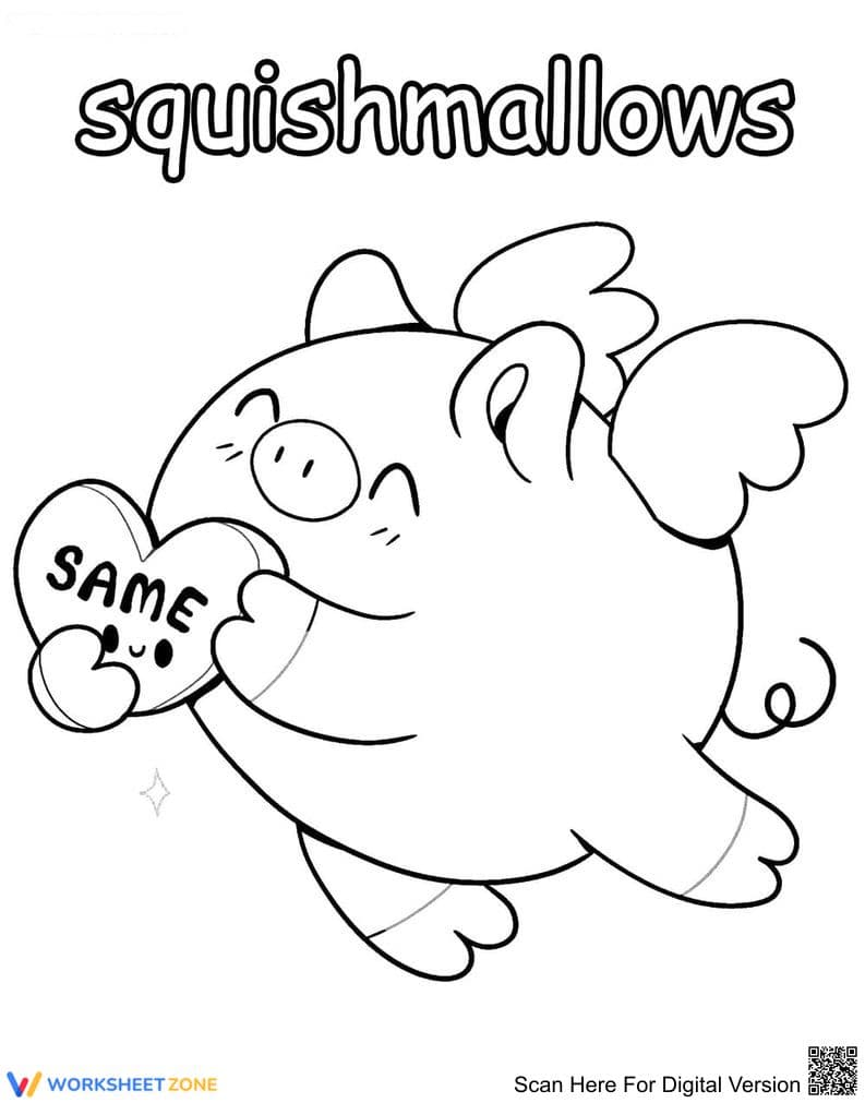 Cupid Squishmallows Coloring Page | Printable Worksheet - Page 1