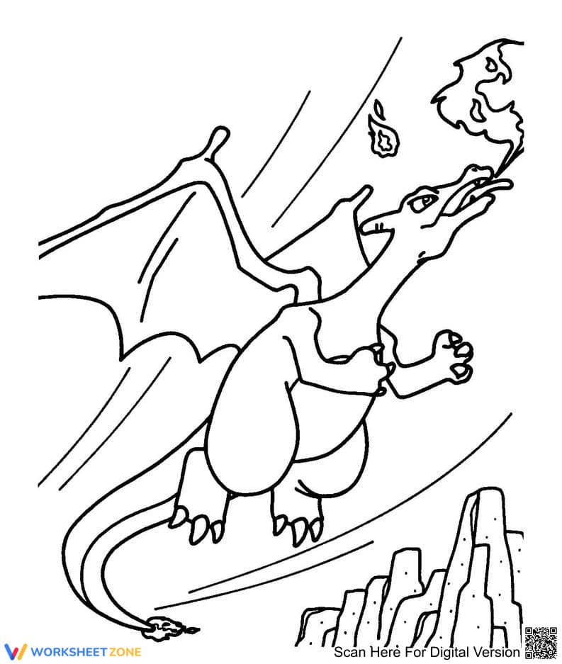 Flying Charizard Coloring Page | Essential Printable - Page 1