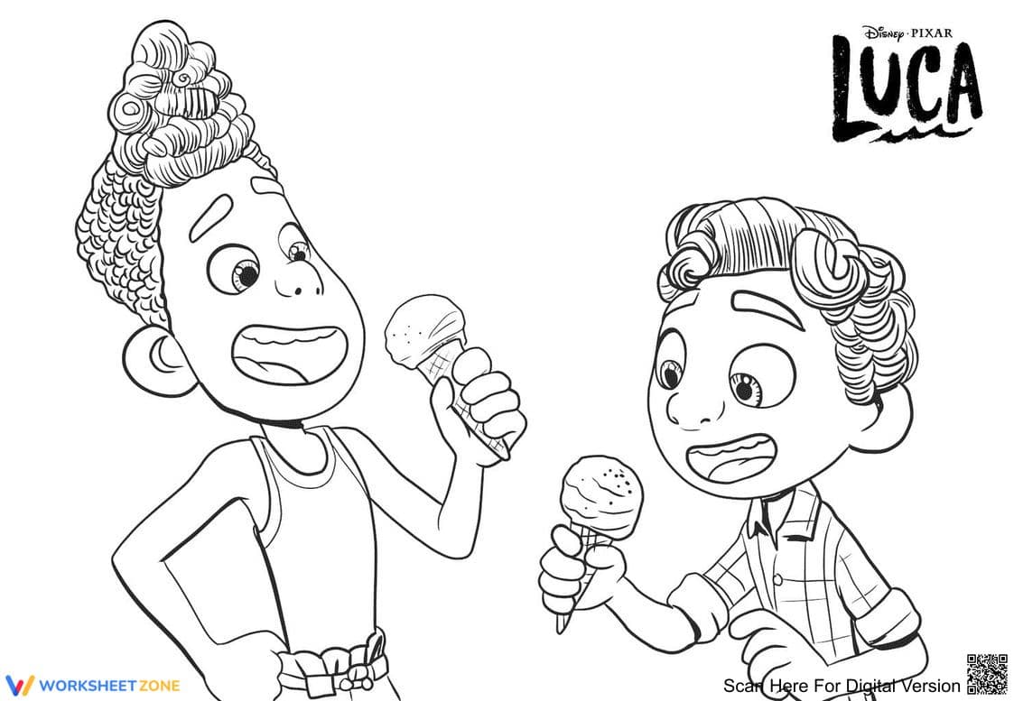 Luca and Alberto Coloring Page | Essential K-5 Printable - Page 1
