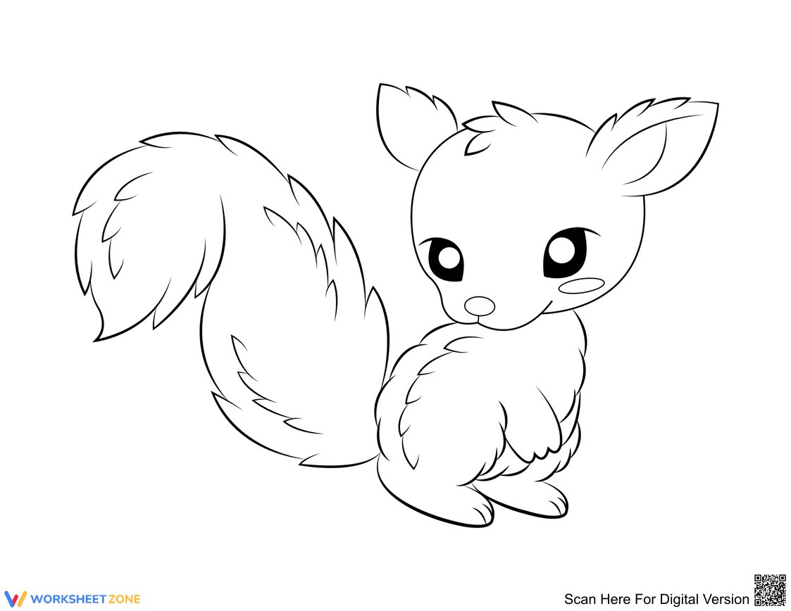 Adorable Baby Squirrel Coloring Page | Essential Printable - Page 1