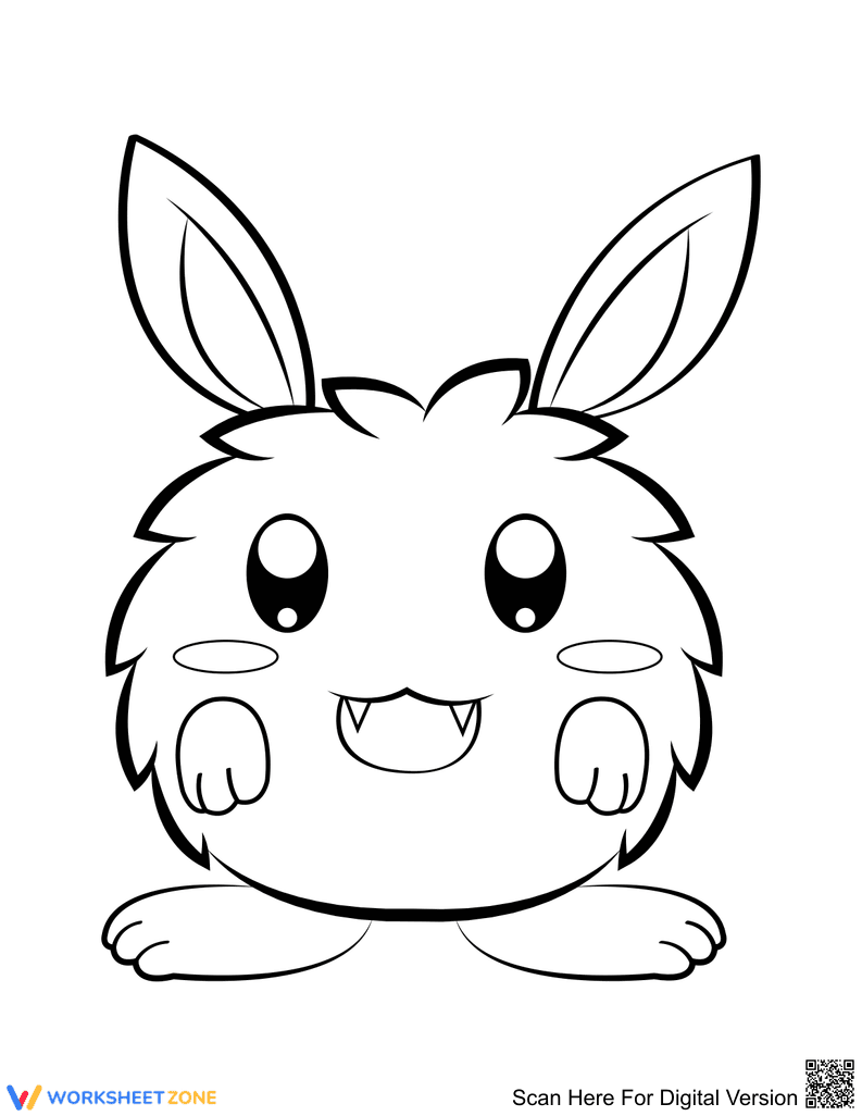 Cute Furry Monster Coloring Page | Essential Grade K - Page 1