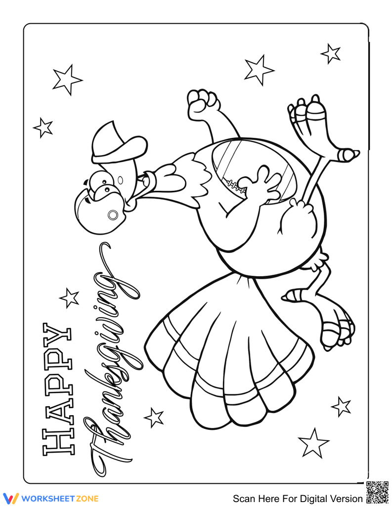 Turkey Football Coloring Page | Essential Thanksgiving Fun - Page 1