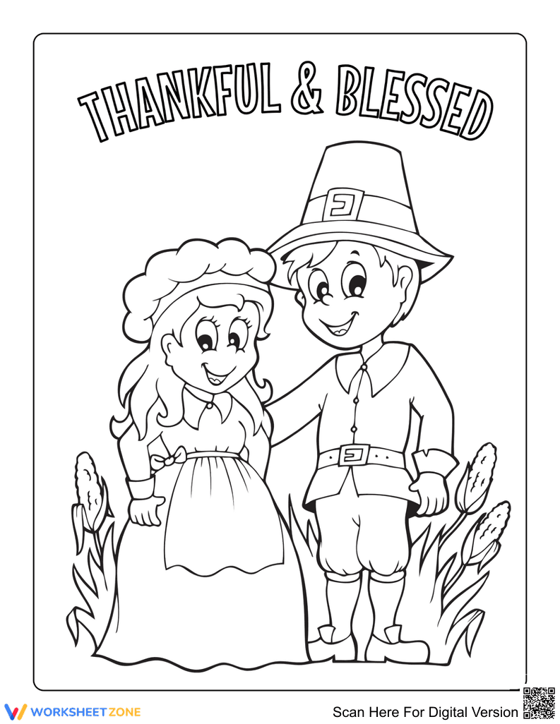 Thanksgiving Pilgrim Coloring Page | Essential Printable - Page 1