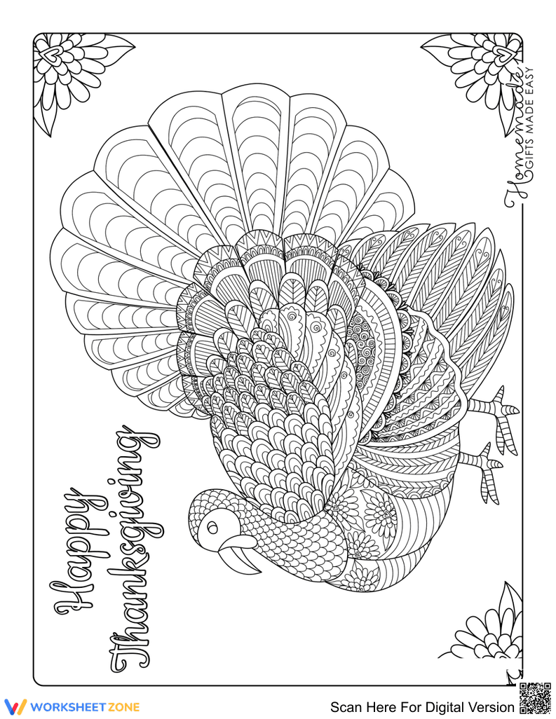 Printable Turkey Coloring Page | Essential Thanksgiving Art - Page 1
