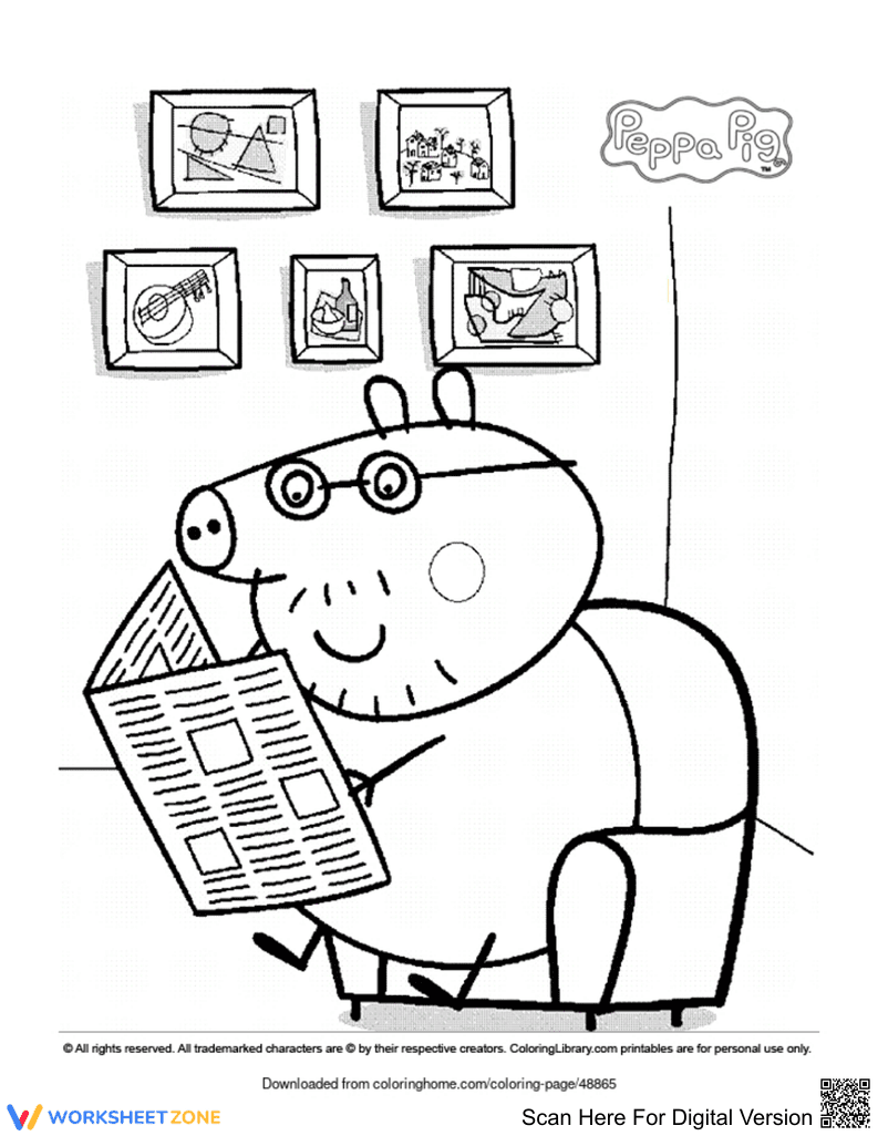 Daddy Pig Coloring Worksheet | Essential Grade K-2 Ready - Page 1