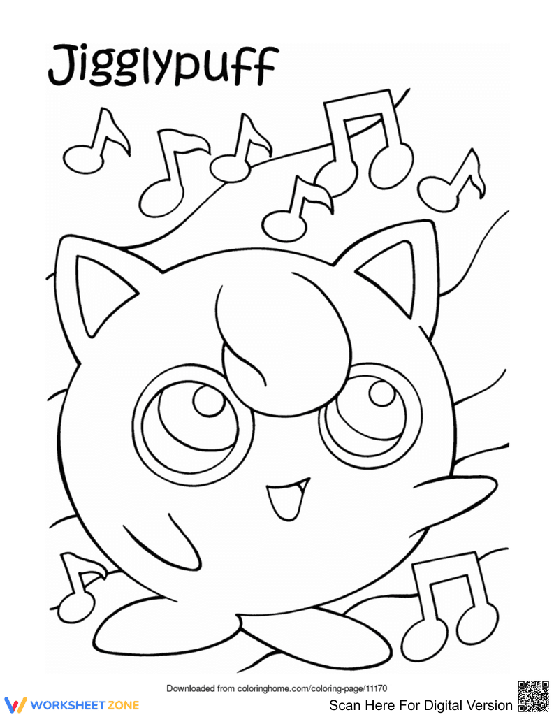 Printable Jigglypuff Coloring Page | Grade K-5 Ready - Page 1