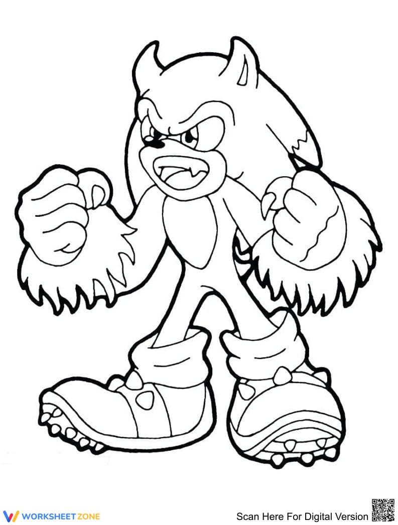 Strong Werehog Sonic Coloring Page - Page 1