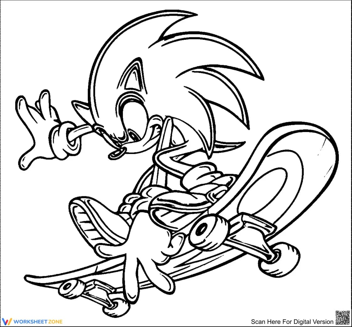 Sonic playing Skateboarding - Page 1