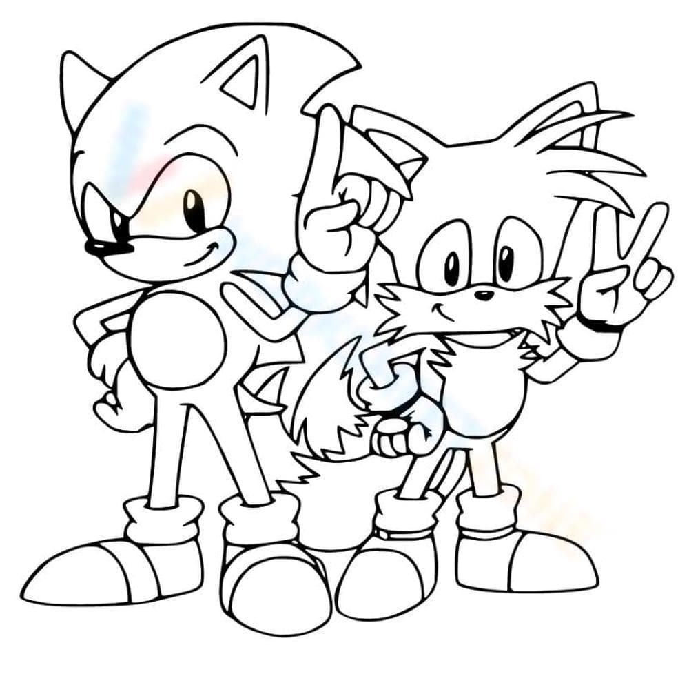 Sonic and Tails Coloring Page Adventure! - Page 1