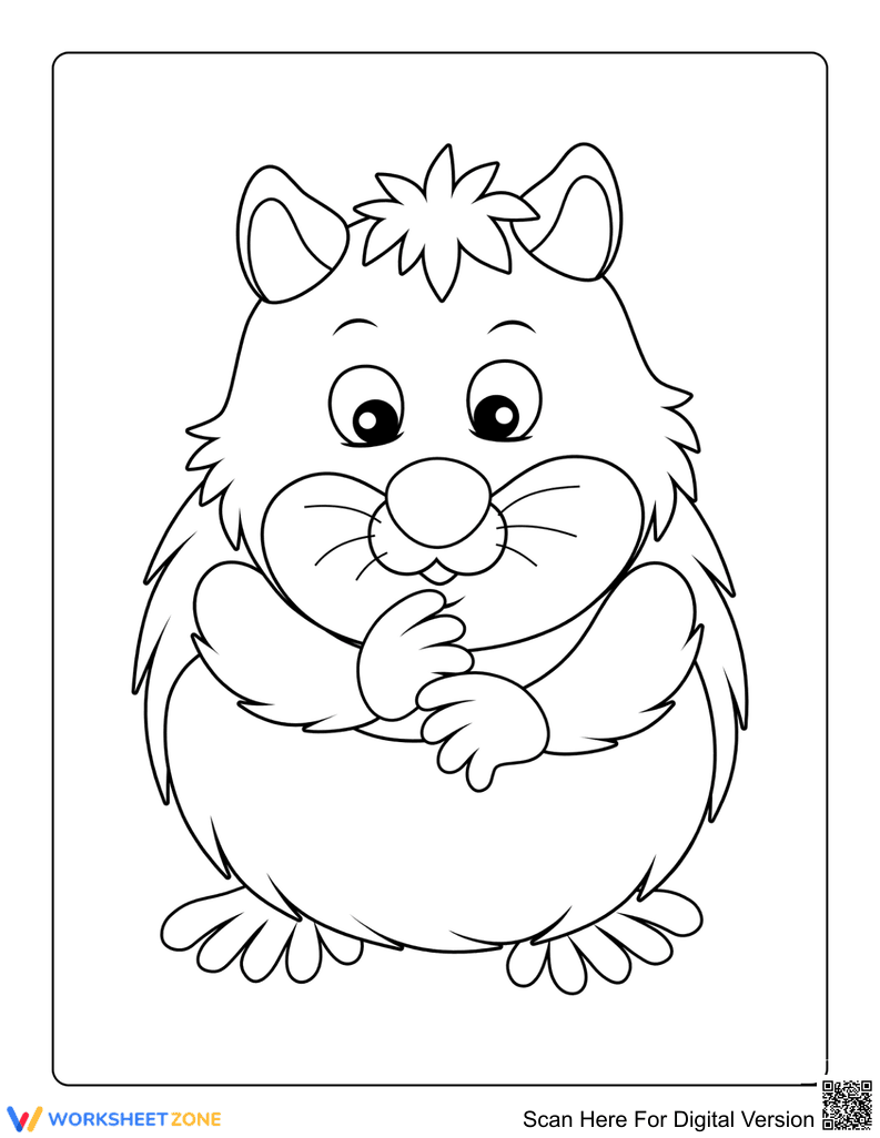 Cute Hamster Coloring Page | Essential Grade K-5 Art - Page 1