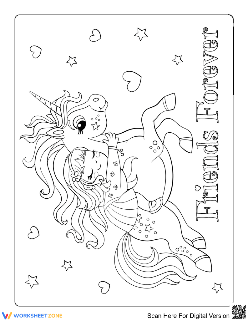 Girl Riding Unicorn Illustration - Page 1