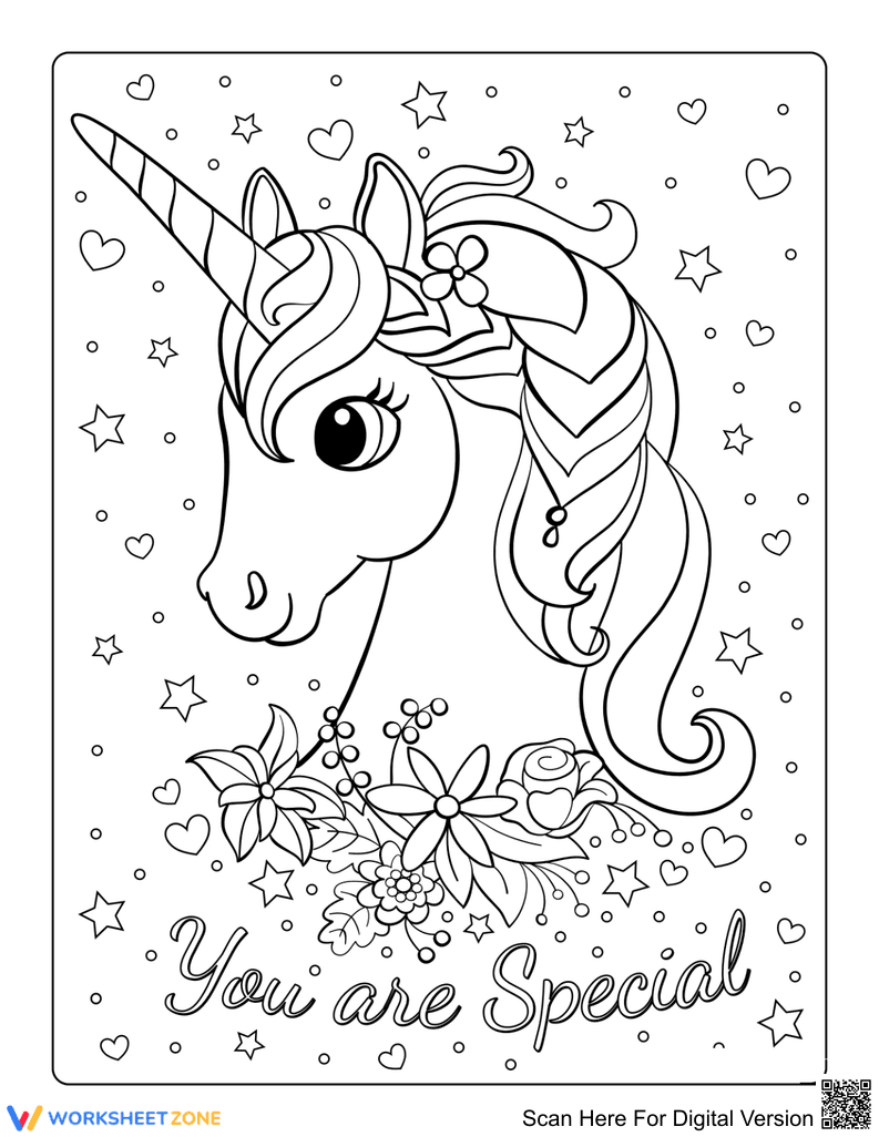Cute Unicorn Head Illustration - Page 1