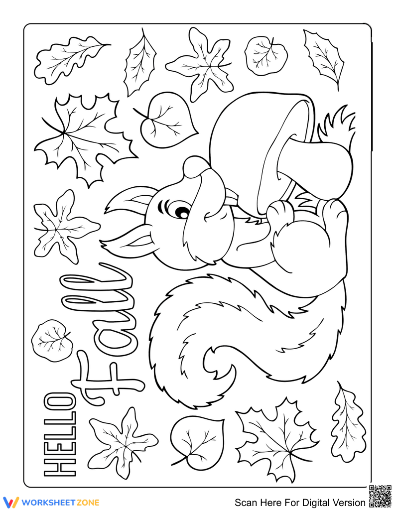 Cute Autumn Squirrel Illustration - Page 1
