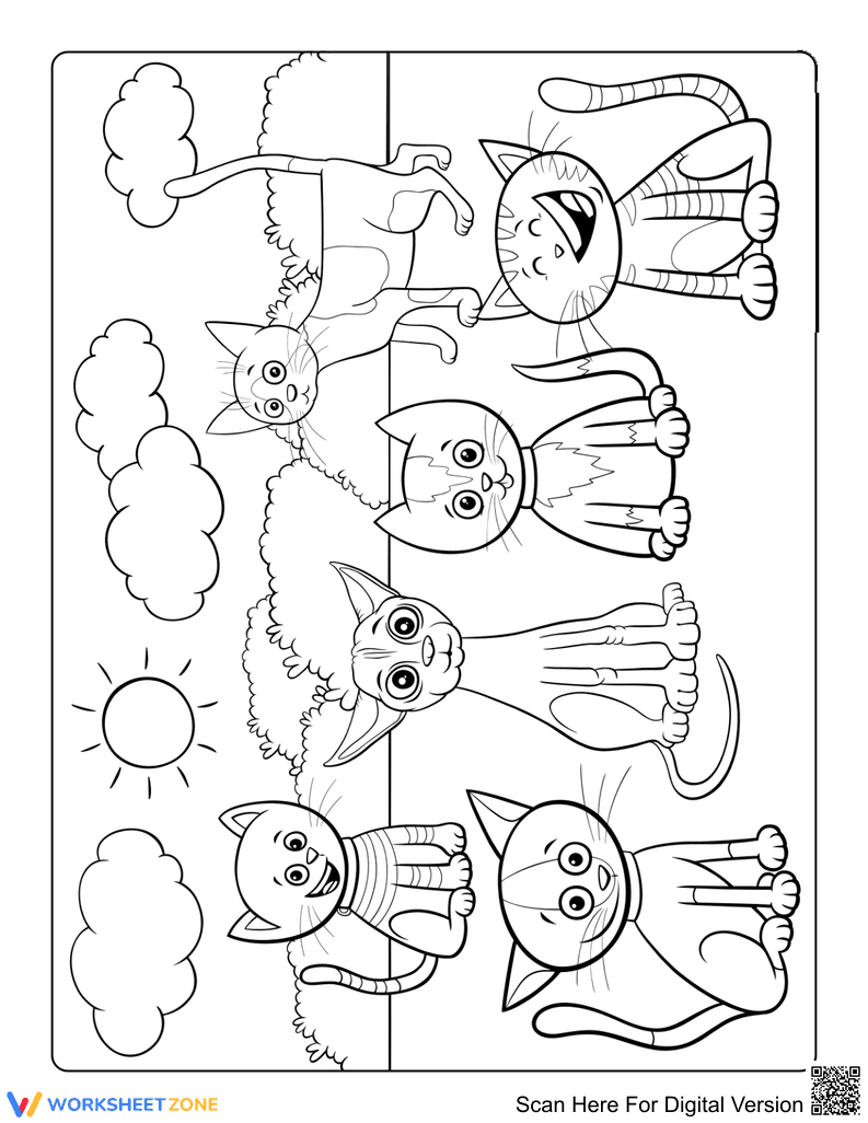 Cats on a Sunny Day Illustration - Page 1