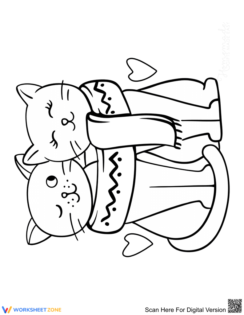 Two Cute Cats in Love Illustration - Page 1