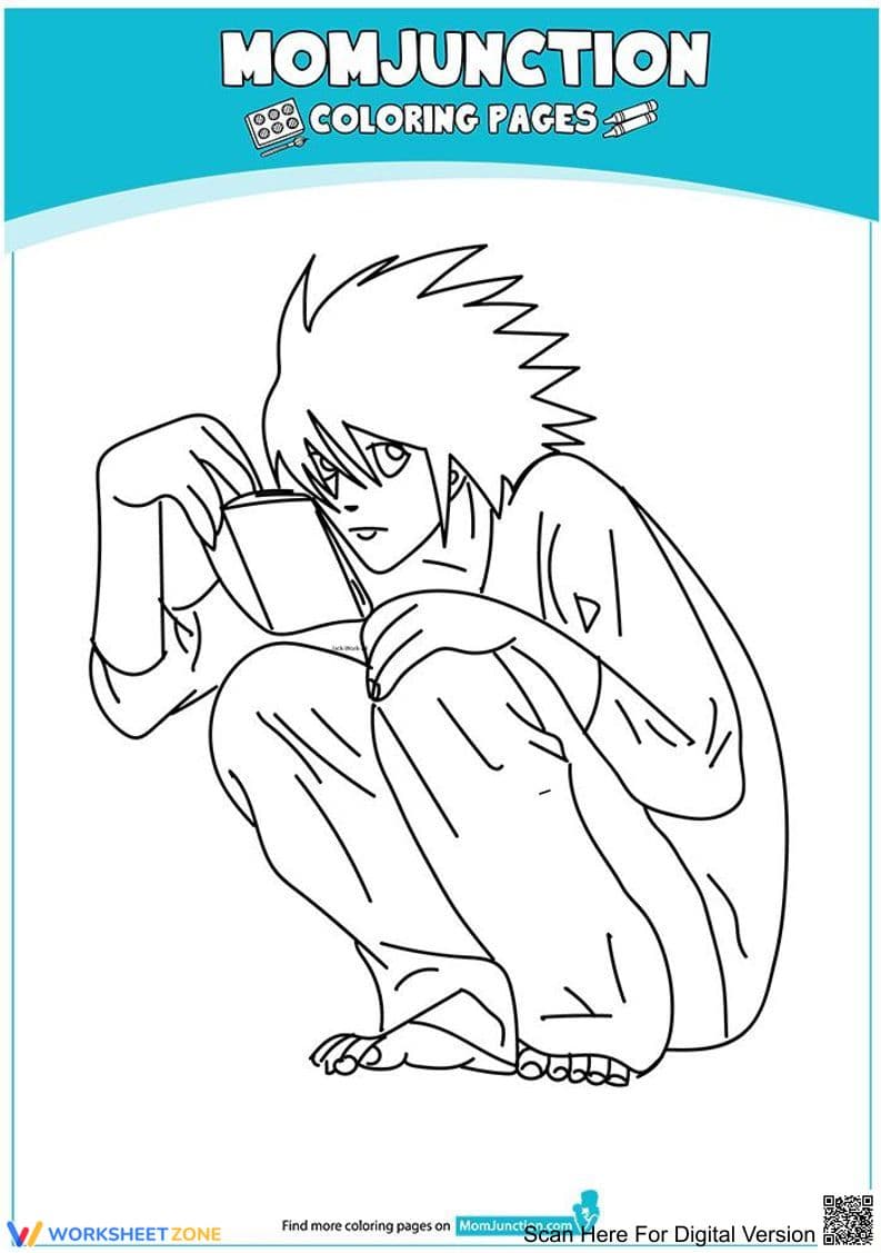 Printable Haruko Haruhara Anime Coloring Page | Grade K-5 - Page 1