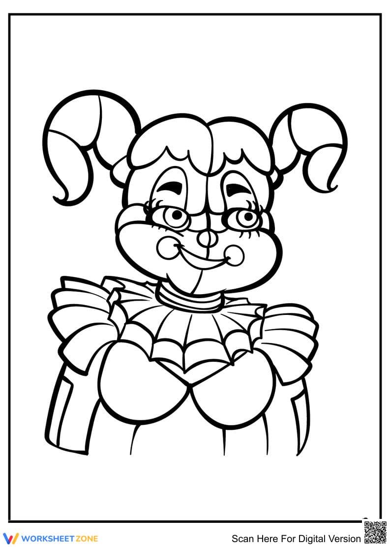 Circus Baby Printable Coloring Page | Essential Art - Page 1