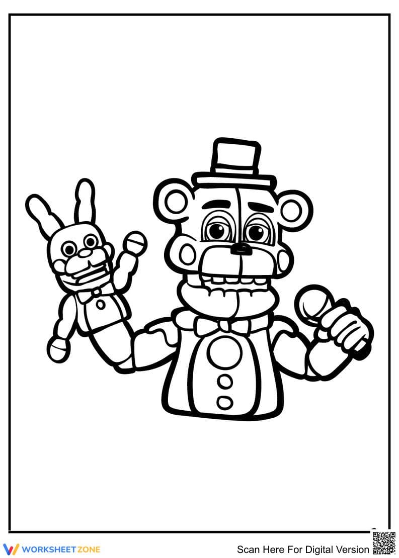 Freddy Fazbear Coloring Page | Essential Art Activity - Page 1