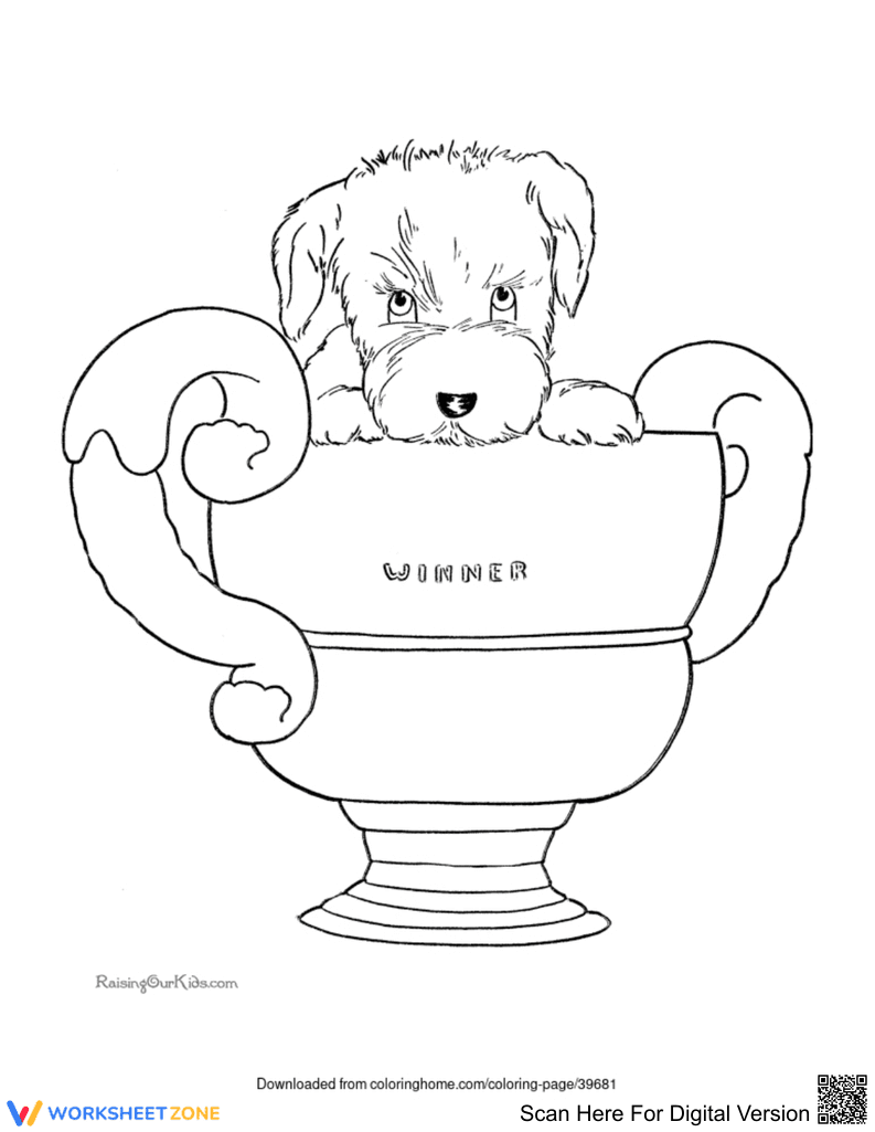 The Dog Winner with Cup Illustration - Page 1