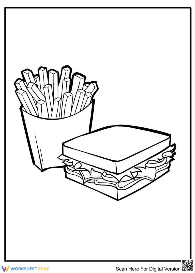 Sandwich Coloring Page | Essential Grade K-2 Printable - Page 1