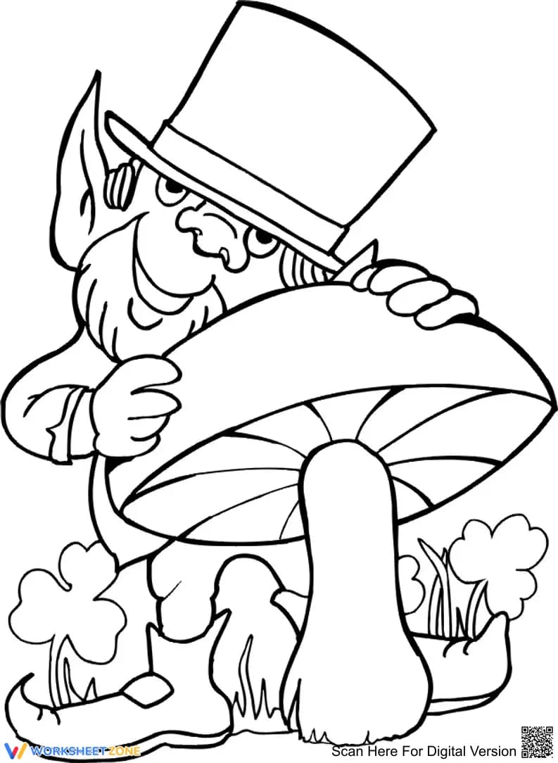 Leprechauns and the Mushroom Illustration Worksheet - Page 1