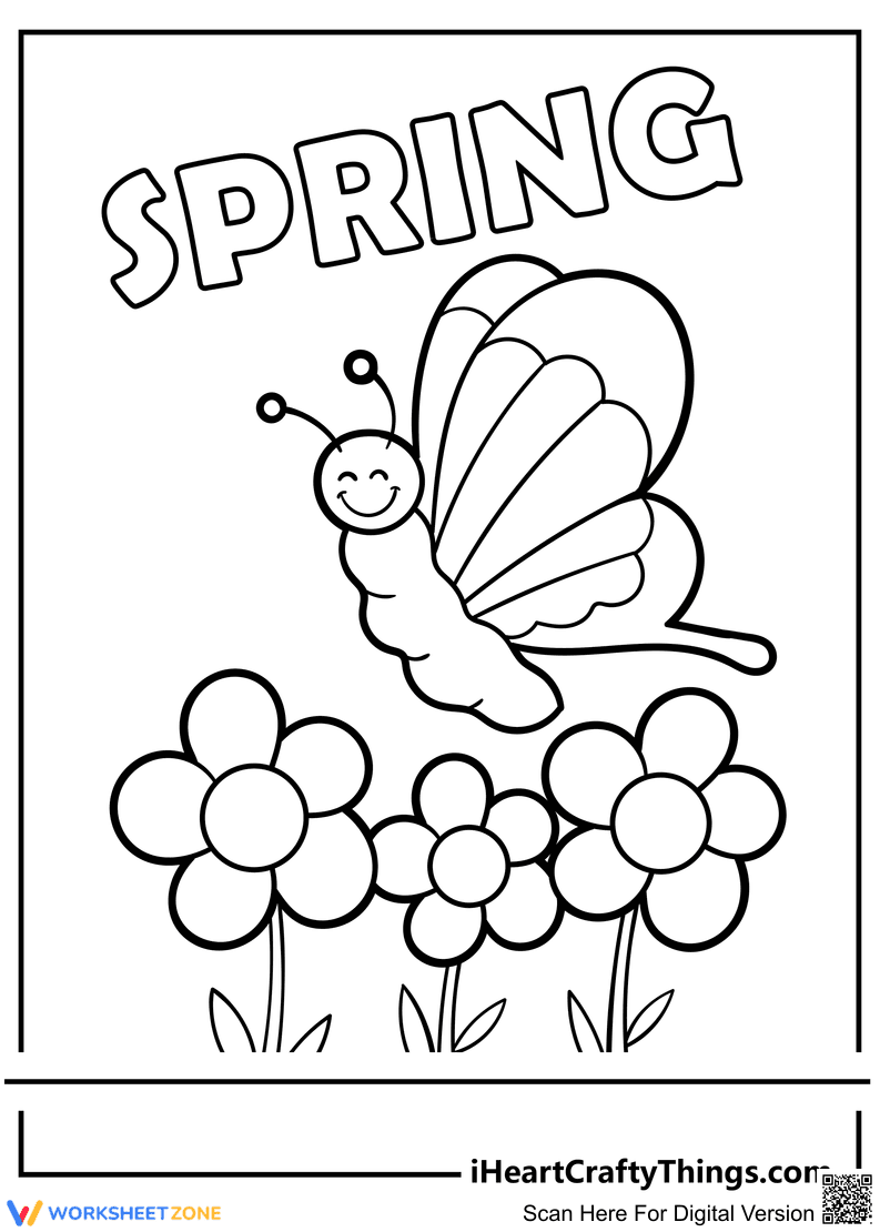 Hello Spring Poster Illustration Worksheet - Page 1