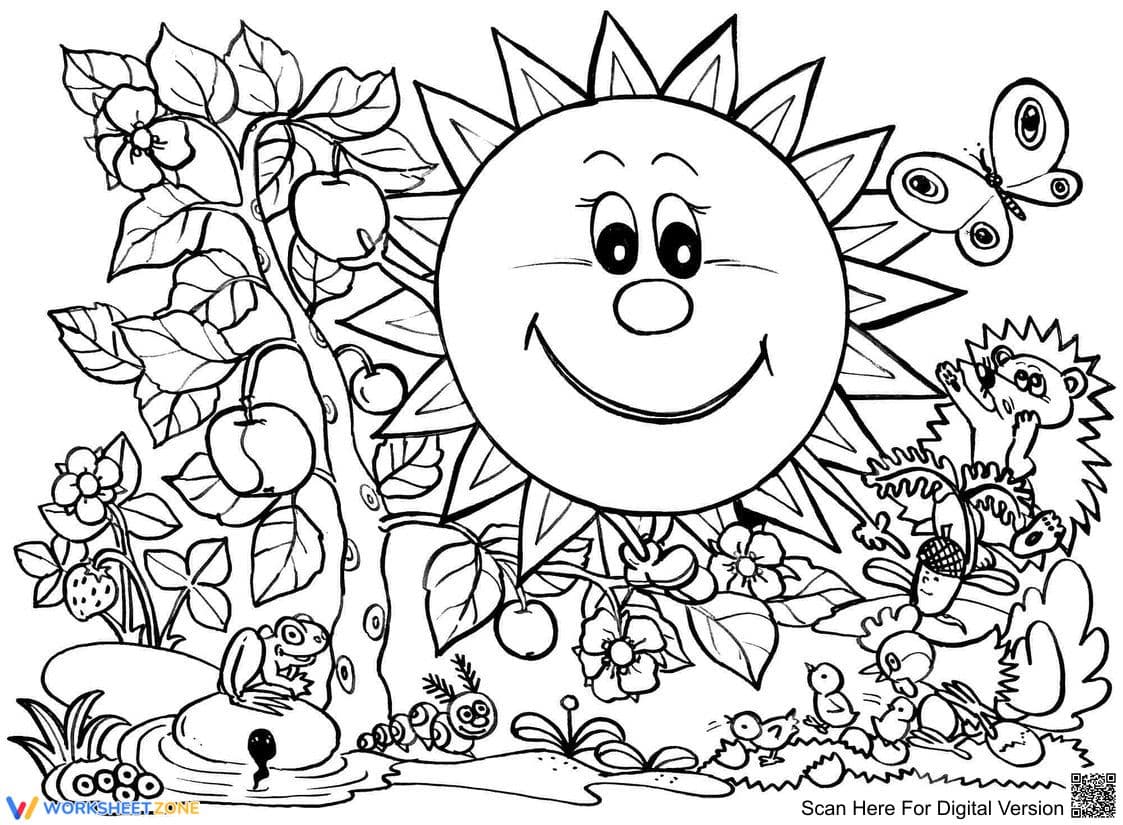 Big Sun and the Forest Illustration Worksheet - Page 1