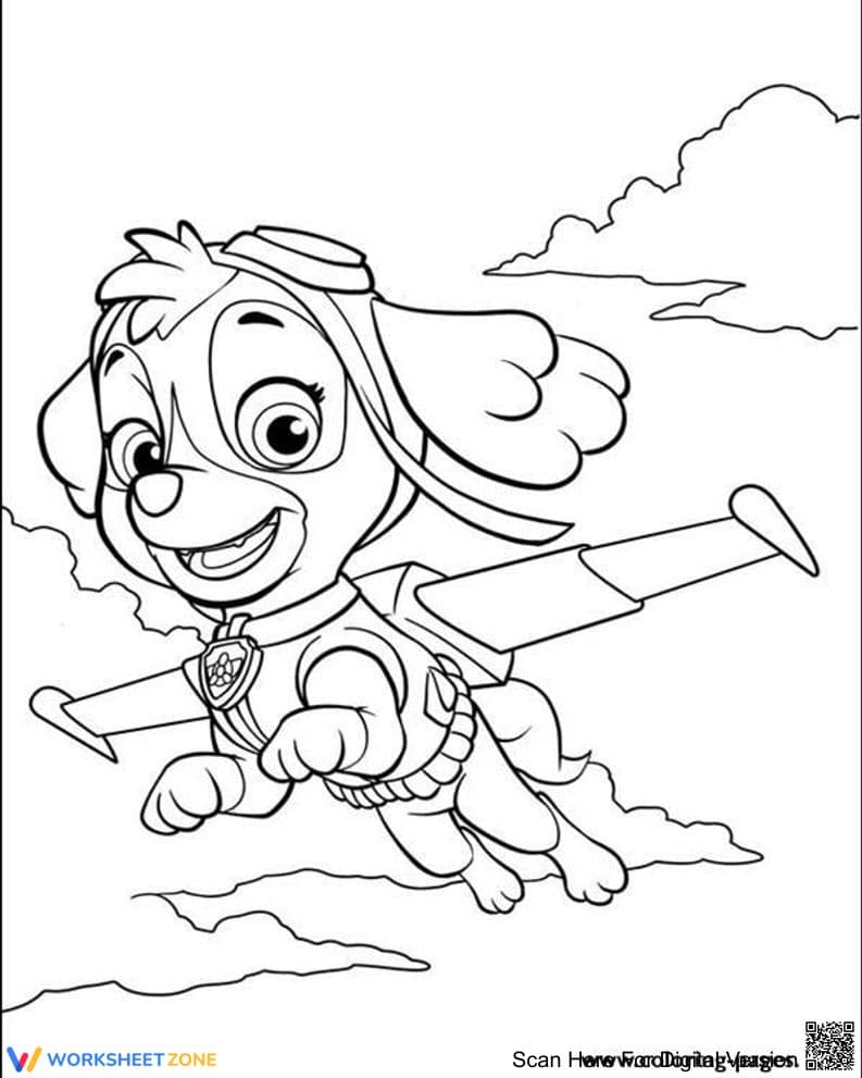 Paw Patrol Flying Coloring Page | Essential Grade K-5 - Page 1