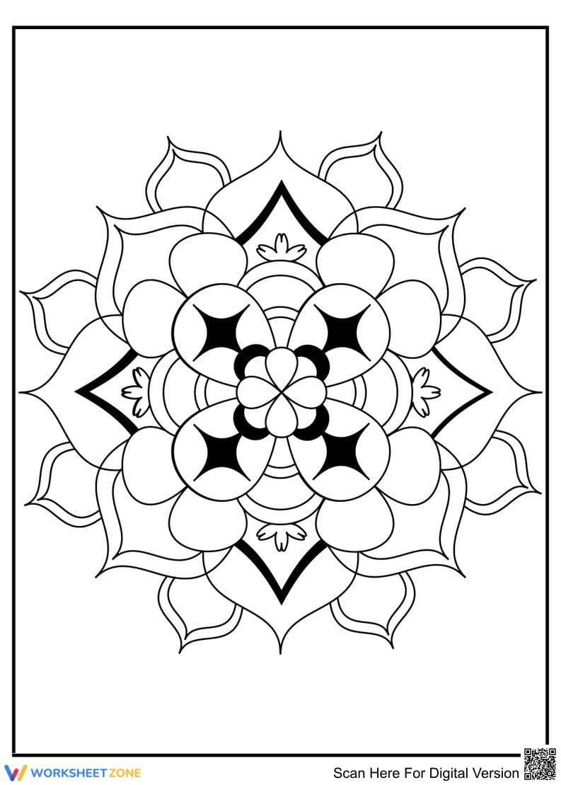 Grade K-5 Lotus Flower — Printable No-Prep Worksheet - Page 1