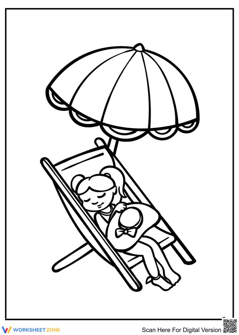 Relaxing Beach Coloring Page | Essential Summer Activity - Page 1