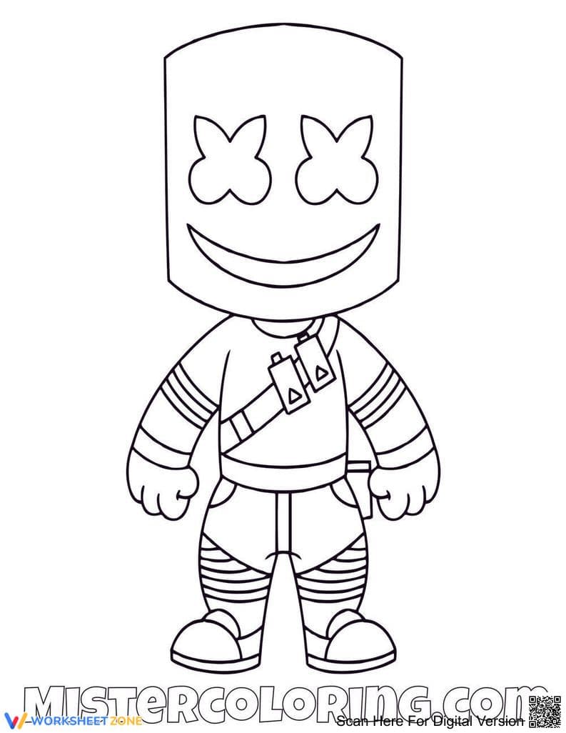 Marshmello Coloring Page - Page 1
