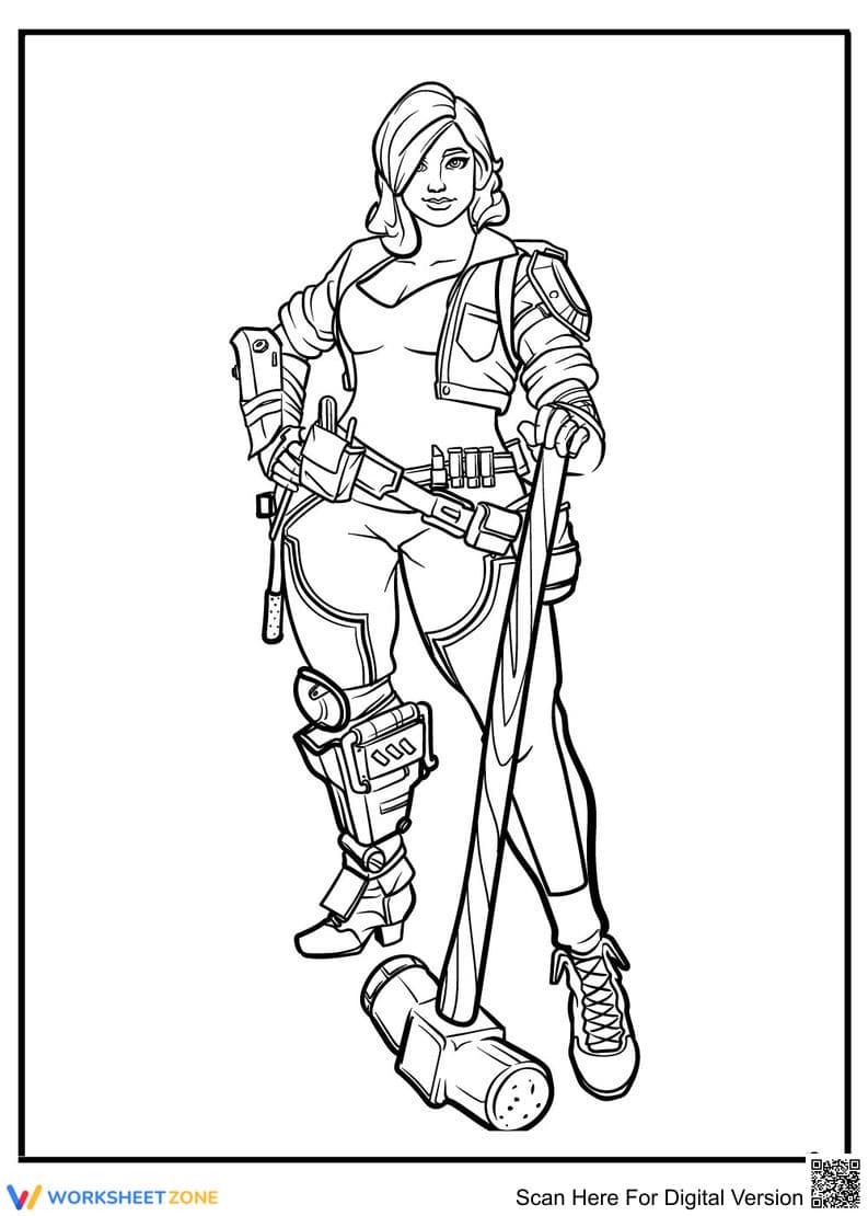Female Constructor Coloring Page | Essential Printable - Page 1