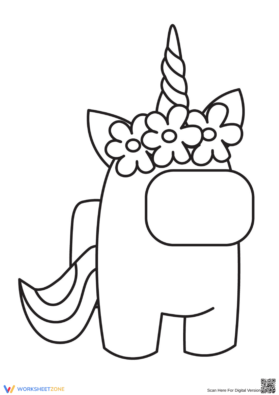Unicorn Among Us Illustration Worksheet - Page 1