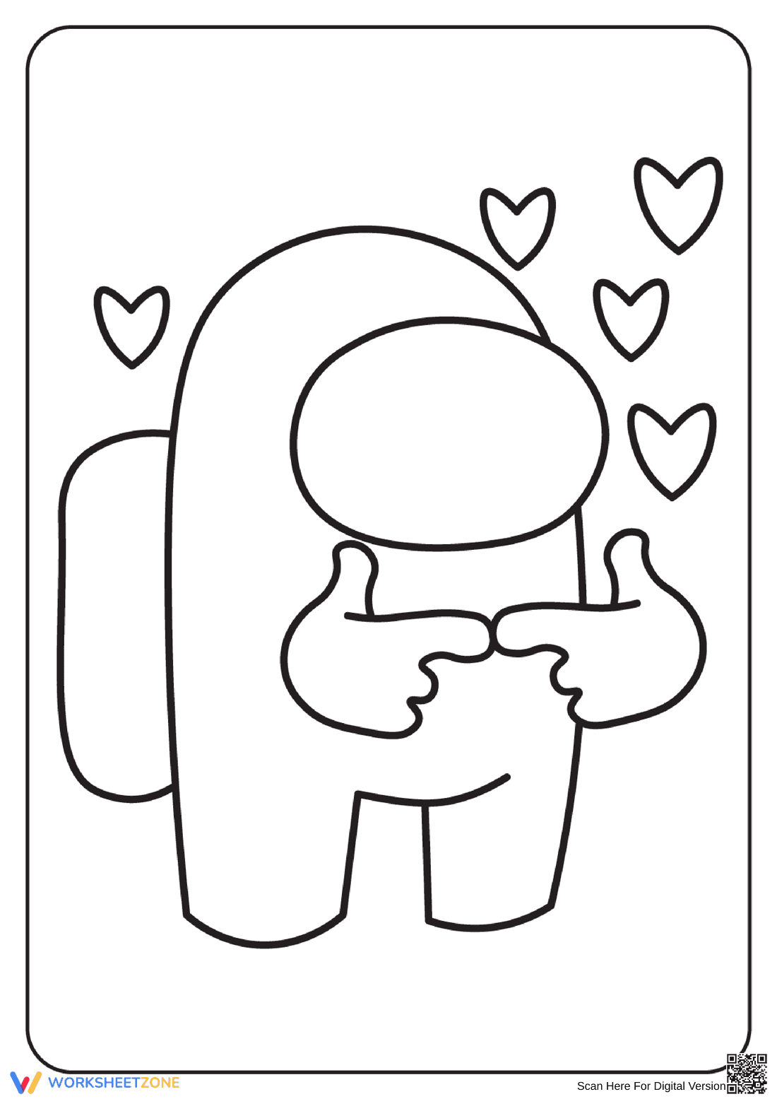 Among Us in Love Illustration Worksheet - Page 1