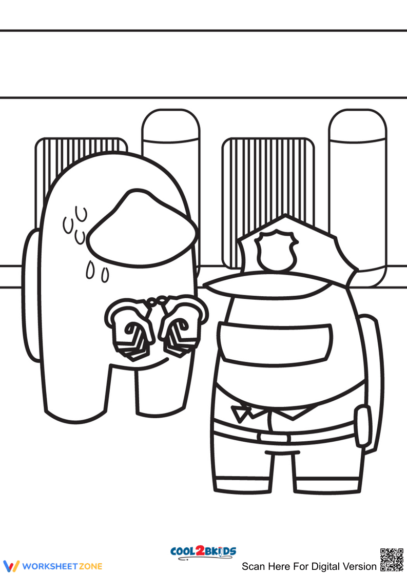 Police Among Us Illustration Worksheet - Page 1