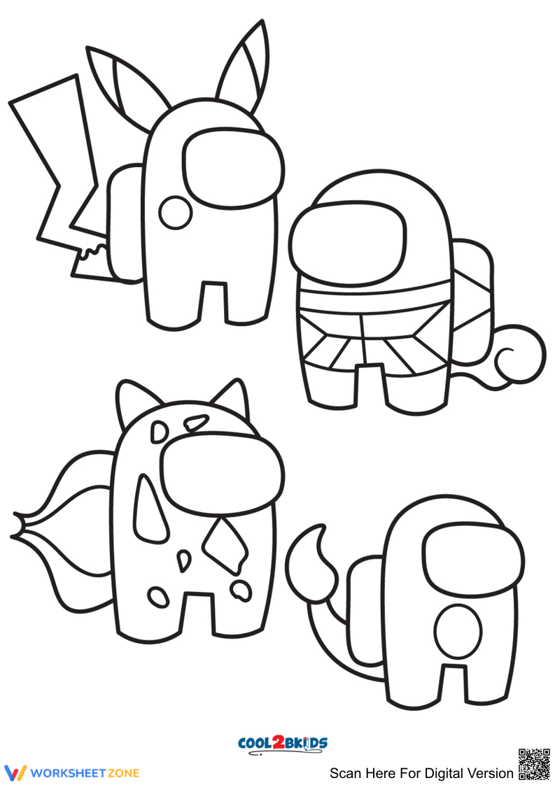 Pokemon Among Us Illustration Worksheet - Page 1