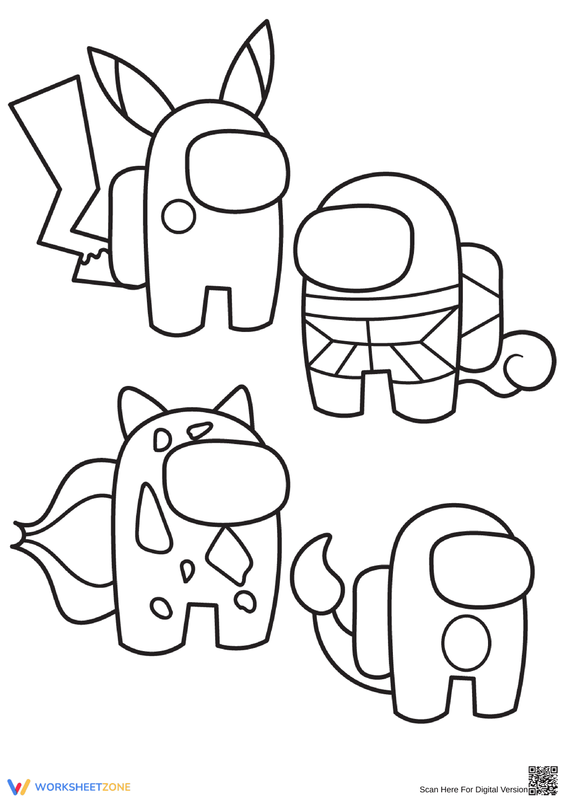 Pokemon Among Us Illustration Worksheet - Page 1