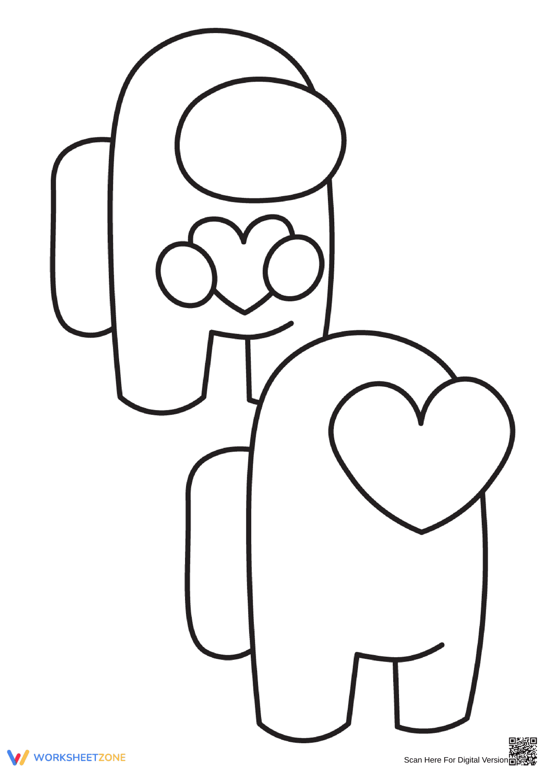 Two Lovely Among Us Illustration Worksheet - Page 1