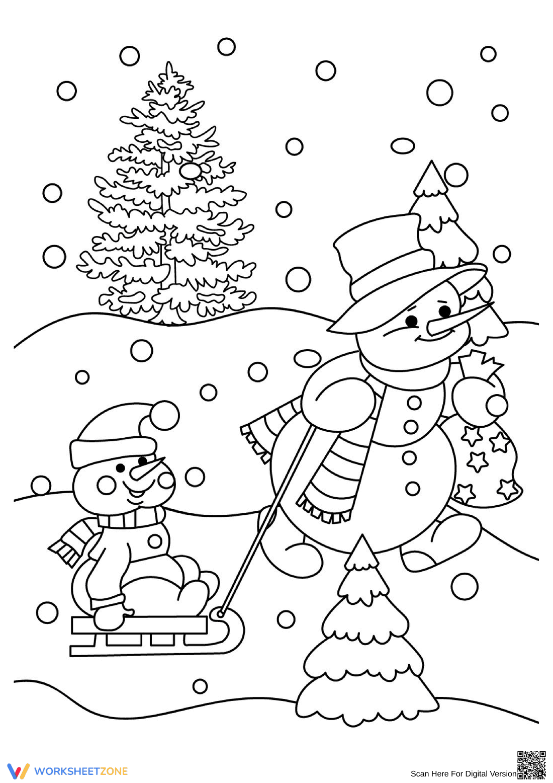 Build a Snowman: A Fun Winter Activity Worksheet - Page 1