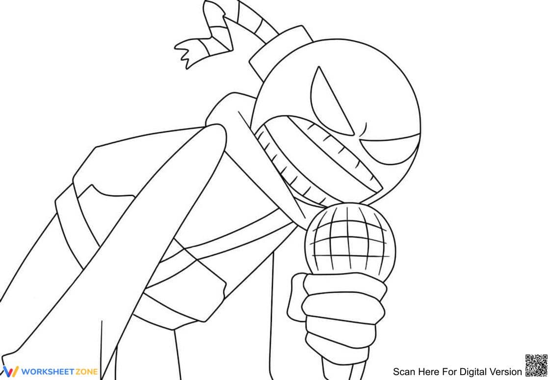 FNF Whity: Character Art Worksheet for Fans - Page 1