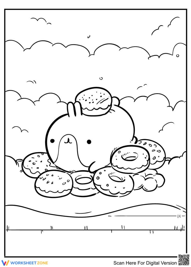 Tasty Donuts Coloring Page | Essential K-5 Printable - Page 1